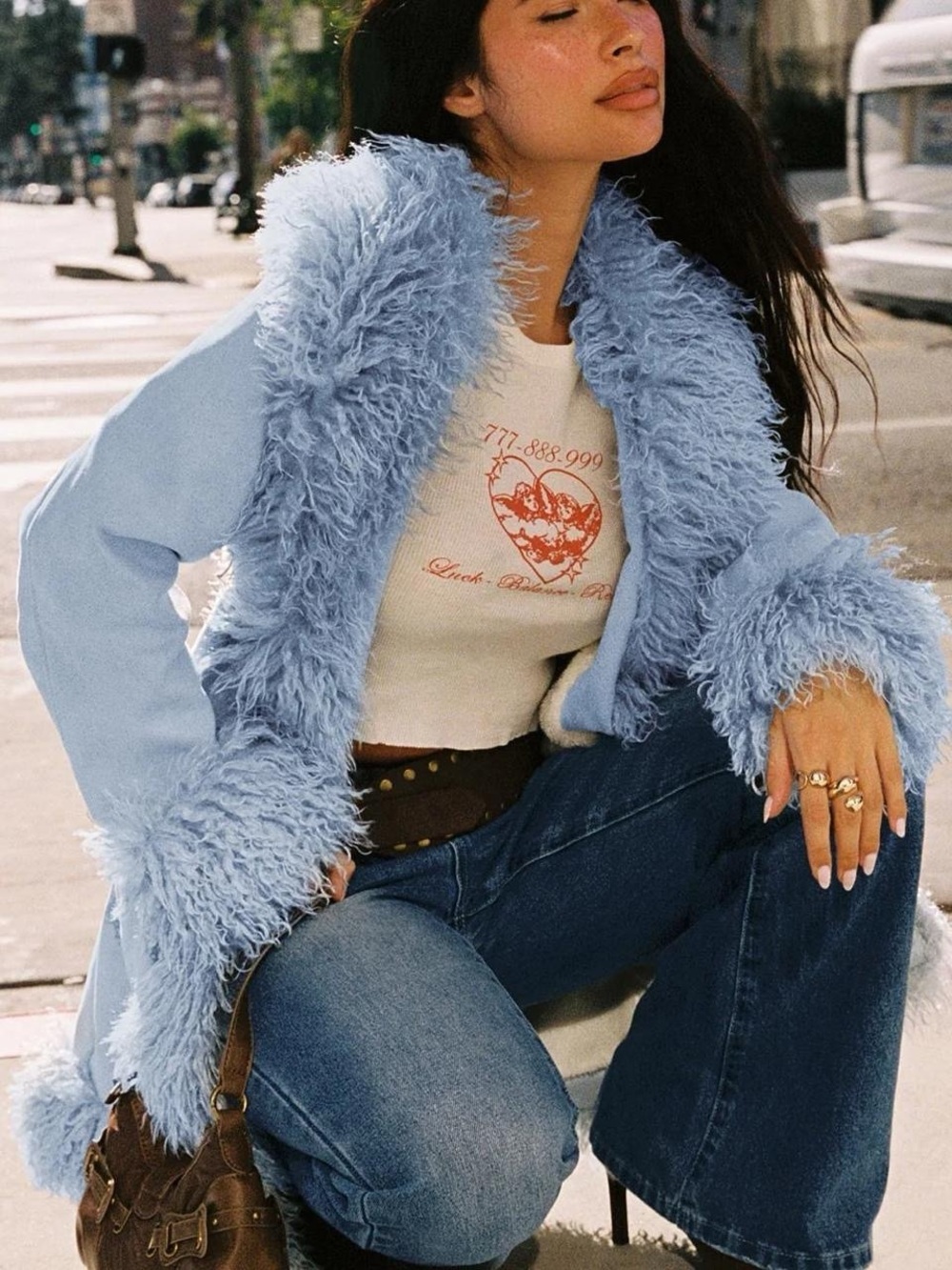 Penny Lane Light Blue Coat - Women's Jacket - Picture 3 of 4